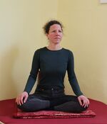 Siddhasana - One foot is crossed over the lower leg of the other leg.